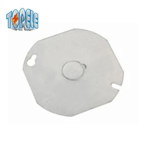 American Standard EMT Flat 4x4 Octagon Junction Box Cover With 1 / 2inch KO